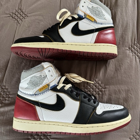 Jordan Other - Jordan Men’s High-Top Sneakers - White/Black/Red sz 9.5